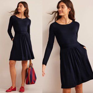Boden Navy Abigail Jersey Dress with Pockets, Sz 10R